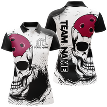 Load image into Gallery viewer, Personalized Bowling Shirt Skull Bowling Team Jersey Polo Shirt for Women QZT275