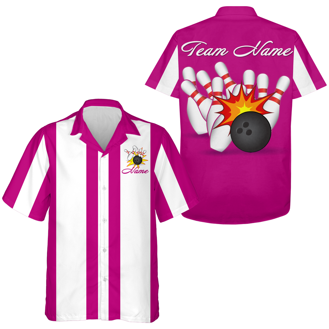 Multicolor Bowling Hawaiian Shirts Personalized Bowling Jersey with Name QZT214