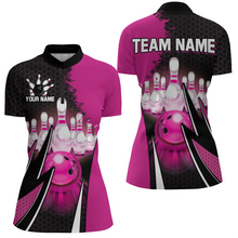 Load image into Gallery viewer, Personalized Bowling Shirts for Women 1/4 Zip Bowling Team Jersey QZT440