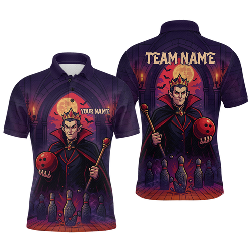 Custom Vampire Bowling Team Shirt Polo & Quarter-Zip Bowling League Jersey for Men Outfit QZT752