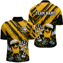 Load image into Gallery viewer, Custom Funny Beer Bowling Shirt Team Bowling League Jersey for Men Polo &amp; 1/4-Zip QZT759