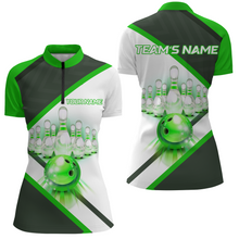 Load image into Gallery viewer, Custom Bowling Shirt for Women, Personalized Bowling Jersey, Women's Bowling Quarter-Zip Shirt QZT41