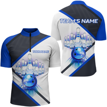 Load image into Gallery viewer, Custom Bowling Shirt for Men, Personalized Bowling Jersey, Men's Bowling Quarter-Zip Shirt QZT41