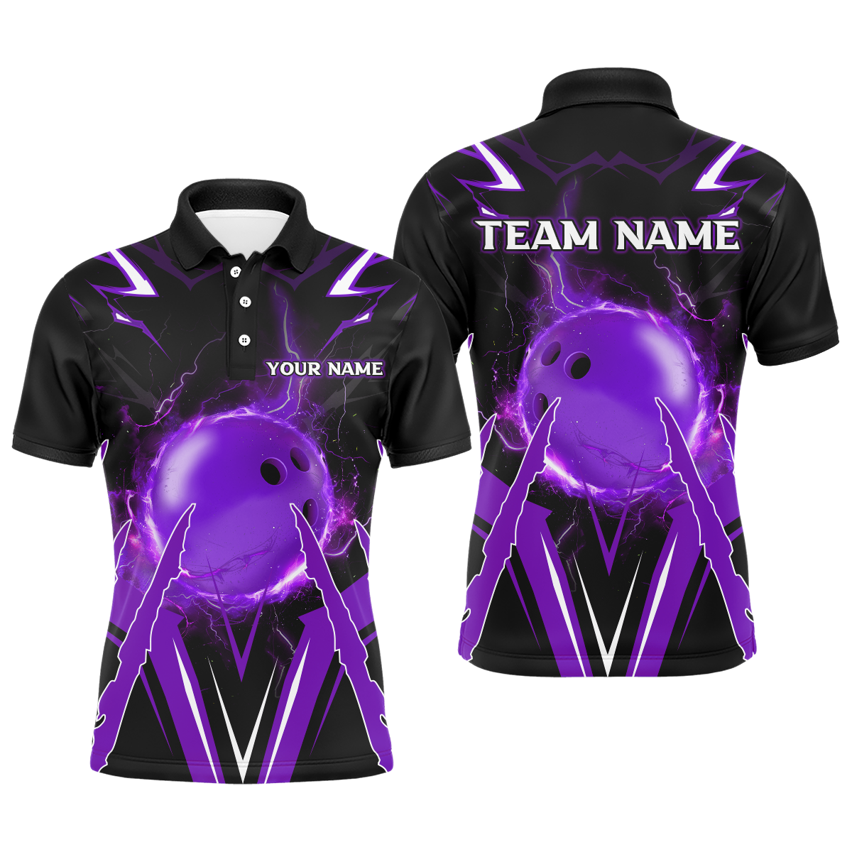 Personalized Bowling Team Shirts for Men Polo Short Sleeves Bowling Multicolor QZT455