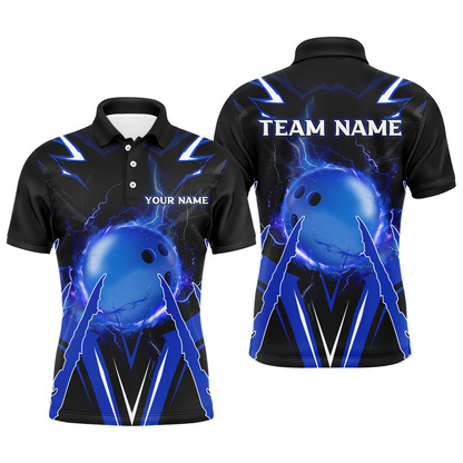 Personalized Bowling Team Shirts for Men Polo Short Sleeves Bowling Multicolor QZT455