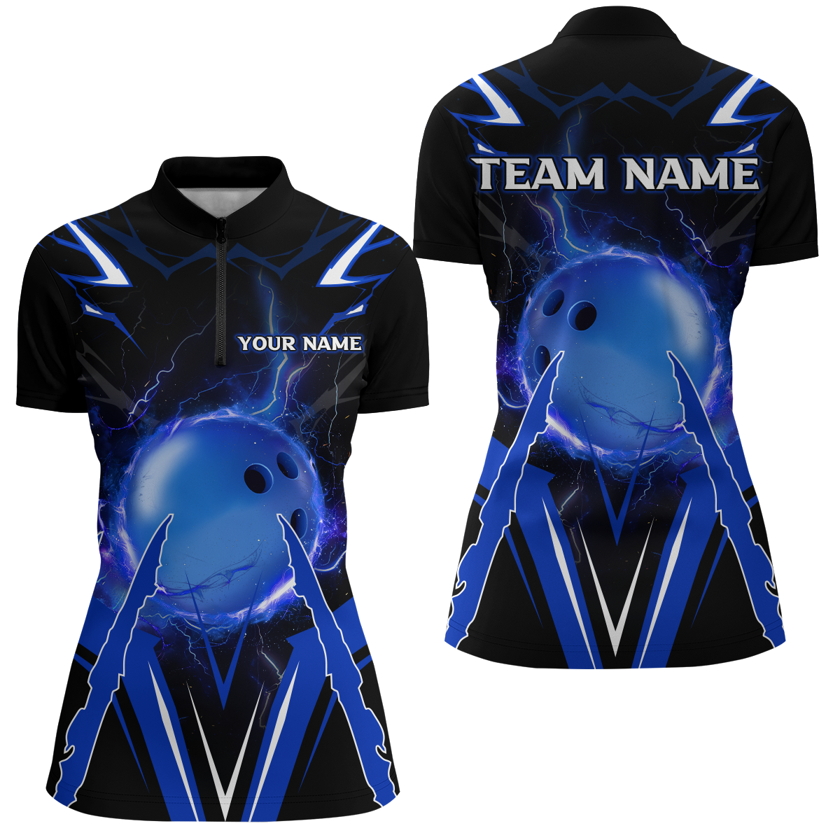 Personalized Bowling Team Shirts for Women Quarter Zip Bowling Multicolor QZT455