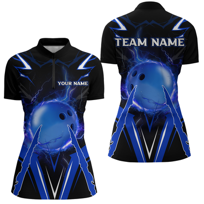 Personalized Bowling Team Shirts for Women Quarter Zip Bowling Multicolor QZT455