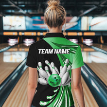Load image into Gallery viewer, Personalized Green Bowling Team Jersey For Men &amp; Women Custom Quarter Zip Bowling Shirt BDT457