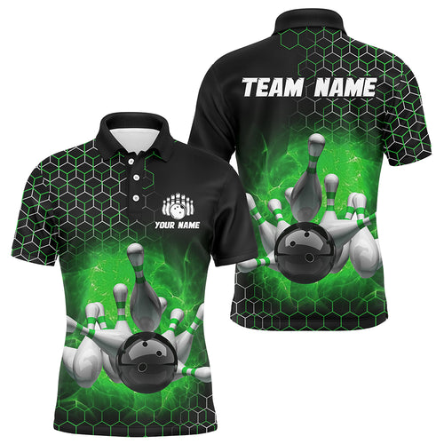 Personalized Green Bowling Jersey Men and Women Custom Bowling Polo Shirt Team BDT490