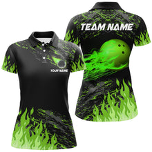 Load image into Gallery viewer, Green Flame Bowling Polo Shirts Men And Women Custom Bowling Team Jersey Unisex Uniform Bowlers BDT523