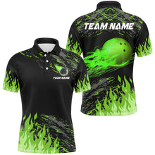Load image into Gallery viewer, Green Flame Bowling Polo Shirts Men And Women Custom Bowling Team Jersey Unisex Uniform Bowlers BDT523