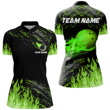 Load image into Gallery viewer, Green Flame Bowling Shirts Men And Women Custom Bowling Team Jersey Unisex Uniform Bowlers BDT523