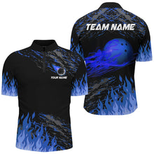 Load image into Gallery viewer, Blue Flame Bowling Shirts Men And Women Custom Bowling Team Jersey Unisex Uniform Bowlers BDT523