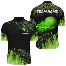 Load image into Gallery viewer, Green Flame Bowling Shirts Men And Women Custom Bowling Team Jersey Unisex Uniform Bowlers BDT523