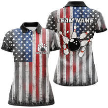 Load image into Gallery viewer, Custom American Flag Bowling Jersey Team Bowling Polo Shirts Men &amp; Women BDT499