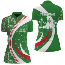 Load image into Gallery viewer, Christmas Bowling Shirt For Women Custom Bowling Jersey Team League Bowling Quarter-Zip Shirt BDT385