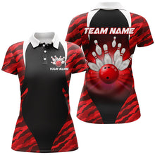 Load image into Gallery viewer, Red Camo Bowling Shirts Men Women Bowling Jersey Unisex Custom Polo Bowling Team Shirt BDT597