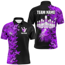 Load image into Gallery viewer, Purple Butterfly Bowling Polo Shirts For Men Women Custom Bowling Jersey Team BDT505
