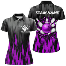 Load image into Gallery viewer, Unisex Bowling Team Jerseys Custom Purple Bowling Polo Shirt For Men &amp; Women BDT458