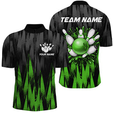 Load image into Gallery viewer, Unisex Bowling Team Jerseys Custom Green Bowling Quarter Zip Shirt For Men &amp; Women BDT458