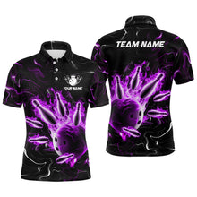 Load image into Gallery viewer, Custom Purple Flames Bowling Shirt For Men &amp; Women Polo Bowling Team Jersey Unisex BDT542