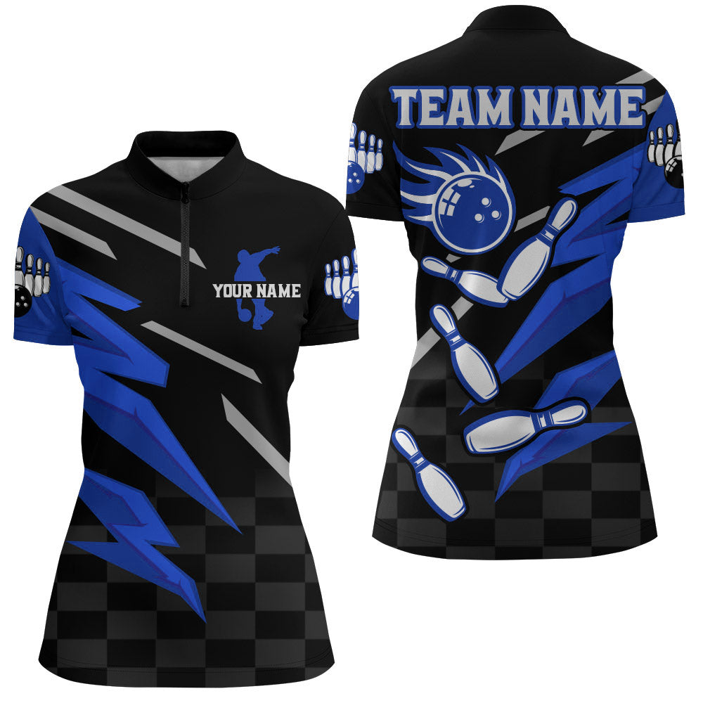 Bowling Quarter-Zip Shirt For Women Custom Bowling Jersey Team League Bowling Shirts BDT306