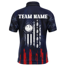 Load image into Gallery viewer, Navy Bowling Polo Shirt Men American Bowling Team Jersey Custom Star Bowling Shirts BDT360