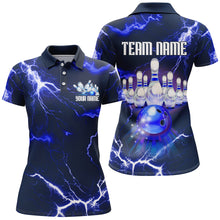 Load image into Gallery viewer, Bowling Polo Shirt For Women Lightning Thunder Bowling Jersey Custom Bowling Jersey BDT389