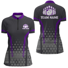 Load image into Gallery viewer, Personalized Bowling Quarter-Zip Shirts Women Custom Bowling Jersey Team Bowlers BDT269