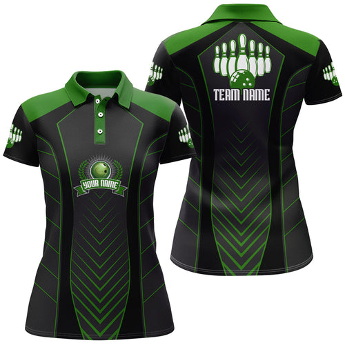 Bowling Polo Shirt For Women Custom Name Bowling Jersey Vintage Bowling Team Shirt BDT266