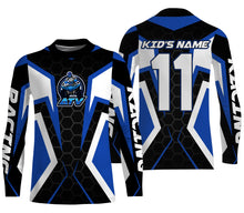 Load image into Gallery viewer, Blue ATV Motocross Jersey Adult Youth UPF30+ Custom Quad Bike Off-Road Jersey ATV MX Shirt Extreme PDT642