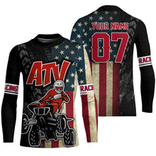 Load image into Gallery viewer, ATV Motocross Jersey Adult&amp;Kid UPF30+ American Flag Quad Bike Shirt Off-Road Patriotic ATV MX PDT725