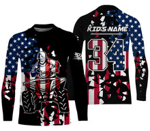 Load image into Gallery viewer, ATV Motocross Jersey Adult&amp;Kid Personalized UPF30+ American Flag Quad Bike Shirt Off-Road ATV MX PDT726