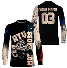 Load image into Gallery viewer, Adult&amp;Kid ATV Motocross Jersey Personalized UPF30+ American Flag Quad Bike Shirt ATV MX Off-Road PDT727