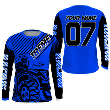 Load image into Gallery viewer, Custom Quad Bike Jersey Kid Men Women Upf30+ Blue ATV Motocross Shirt Extreme Rider PDT841
