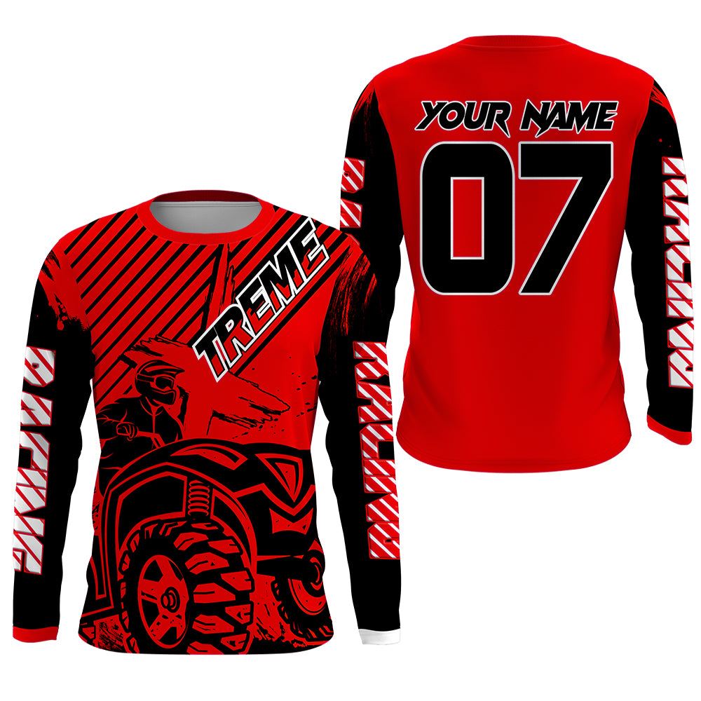 Custom Quad Bike Jersey Kid Men Women Upf30+ Red ATV Motocross Shirt Extreme Rider PDT841