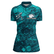 Load image into Gallery viewer, Turquoise Bowling Quarter-Zip Shirt Custom Bowling Jersey For Women Bowling Shirts For Team BDT255