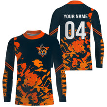 Load image into Gallery viewer, Custom ATV Motocross Jersey Kid Men Women UPF30+ Orange Quad Bike Shirt Off-Road PDT844