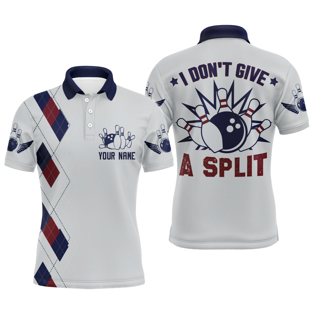 I Don't Give A Split Bowling Polo Shirt Men Custom American Bowling Jersey BDT276