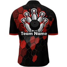 Load image into Gallery viewer, Black&amp;Red Bowling Jersey Men Bowling Team League Shirt Custom Bowling Quarter-Zip Shirt BDT315
