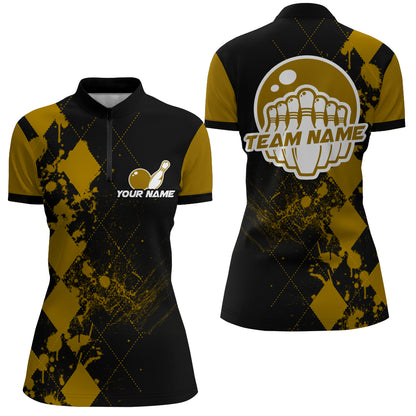 Bowling Quarter-Zip Shirts Women Bowling Team League Jersey Custom Bowling Shirt BDT219
