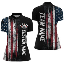 Load image into Gallery viewer, Custom American Flag Bowling Shirts for Men &amp; Women Patriotic 1/4 Zip Bowling Team Jersey BDT473