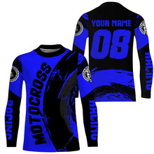 Load image into Gallery viewer, Blue Motocross Jersey Men Kid Women UPF30+ Custom Dirt Bike Shirt Extreme MX Racing Off-Road PDT607