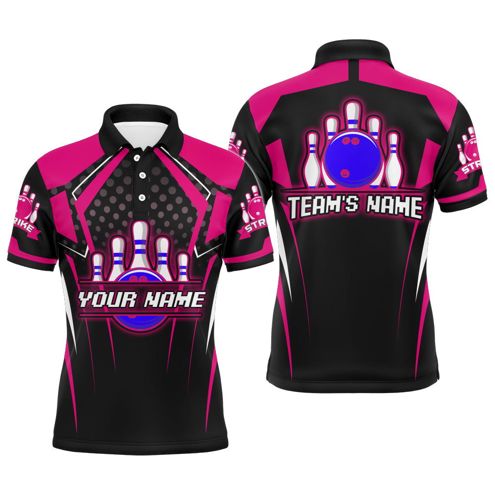 Personalized Bowling Jersey For Men Bowling Polo Shirt For Team Strike BDT271
