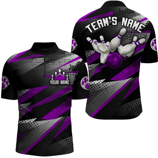 Bowling Quarter-Zip Shirt For Men Bowling Team League Jersey Custom Bowling Shirt BDT268