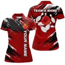 Load image into Gallery viewer, Custom Bowling Jersey for Men &amp; Women Flame Red Bowling Polo Shirt Team League BDT556