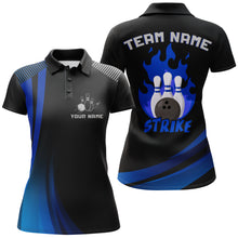Load image into Gallery viewer, Custom Bowling Polo Shirt Women Strike Bowling Team Jersey American Flag Bowling Shirt BDT380