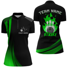 Load image into Gallery viewer, Custom Bowling Quarter-Zip Shirt Women Bowling Team Jersey American Flag Bowling Shirt BDT380