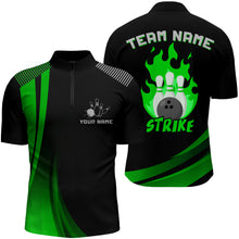 Load image into Gallery viewer, Custom Bowling Quarter-Zip Shirt Men Bowling Team Jersey American Flag Bowling Shirt BDT380
