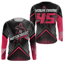 Load image into Gallery viewer, Custom Motocross Riding Jersey Men Women Kid Upf30+ Pink MX Dirt Bike Shirt Off-Road Jersey PDT673